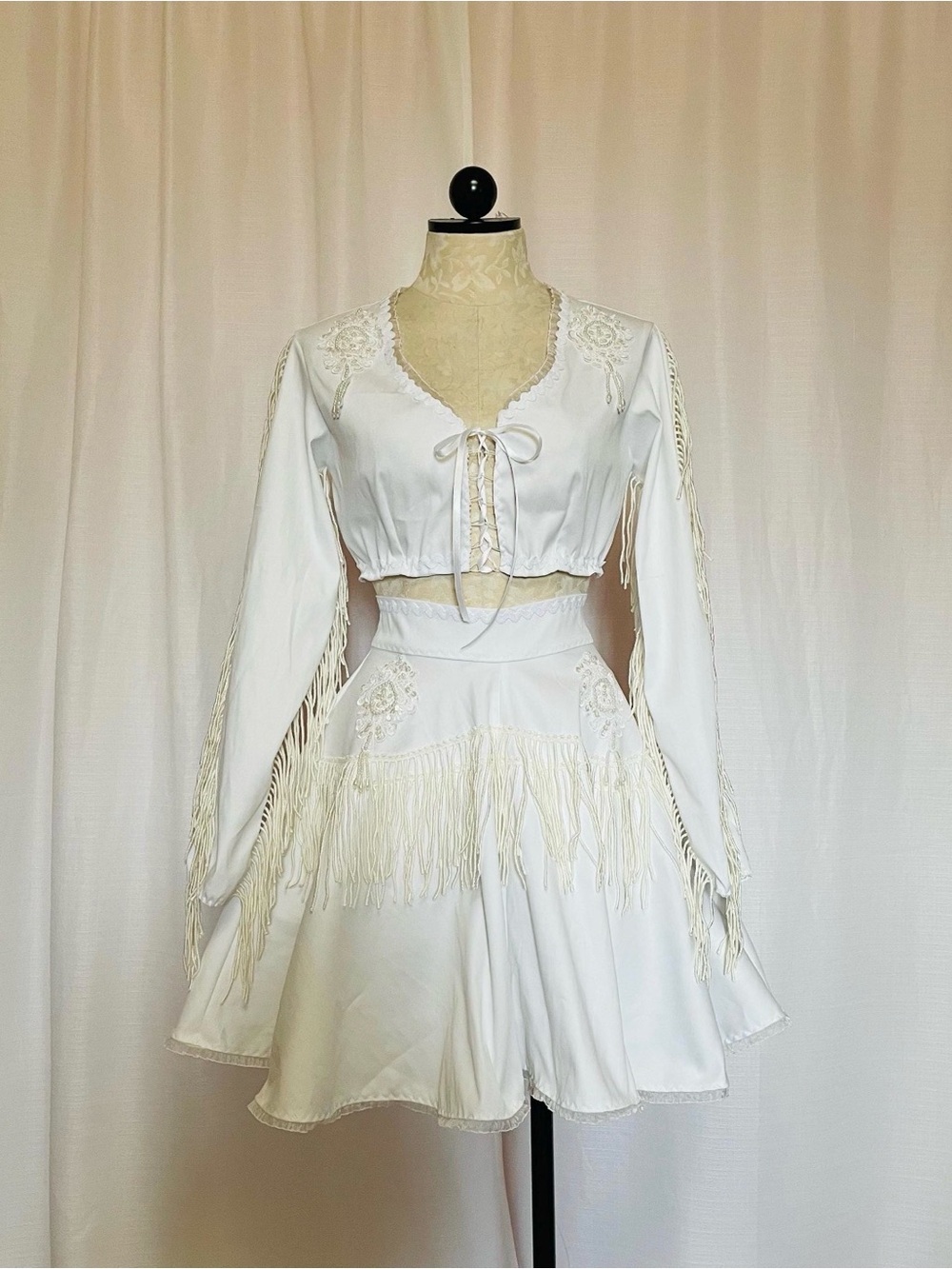 Western Two-Piece Fringe Skirt Set
